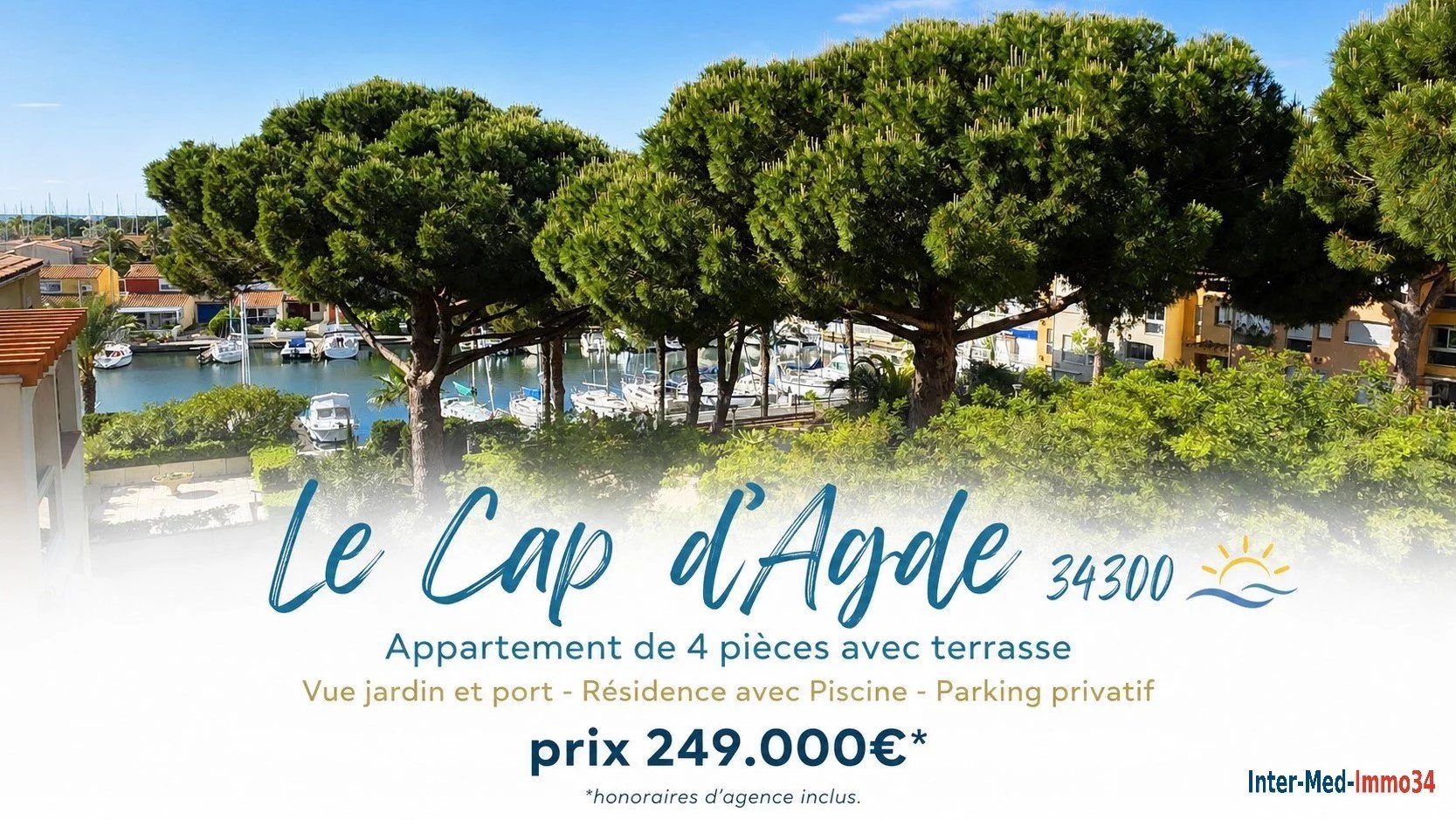 À VENDRE Le Cap d'Agde – Appartement Duplex 4 pièces – Dernier étage avec vue mer, port et jardins