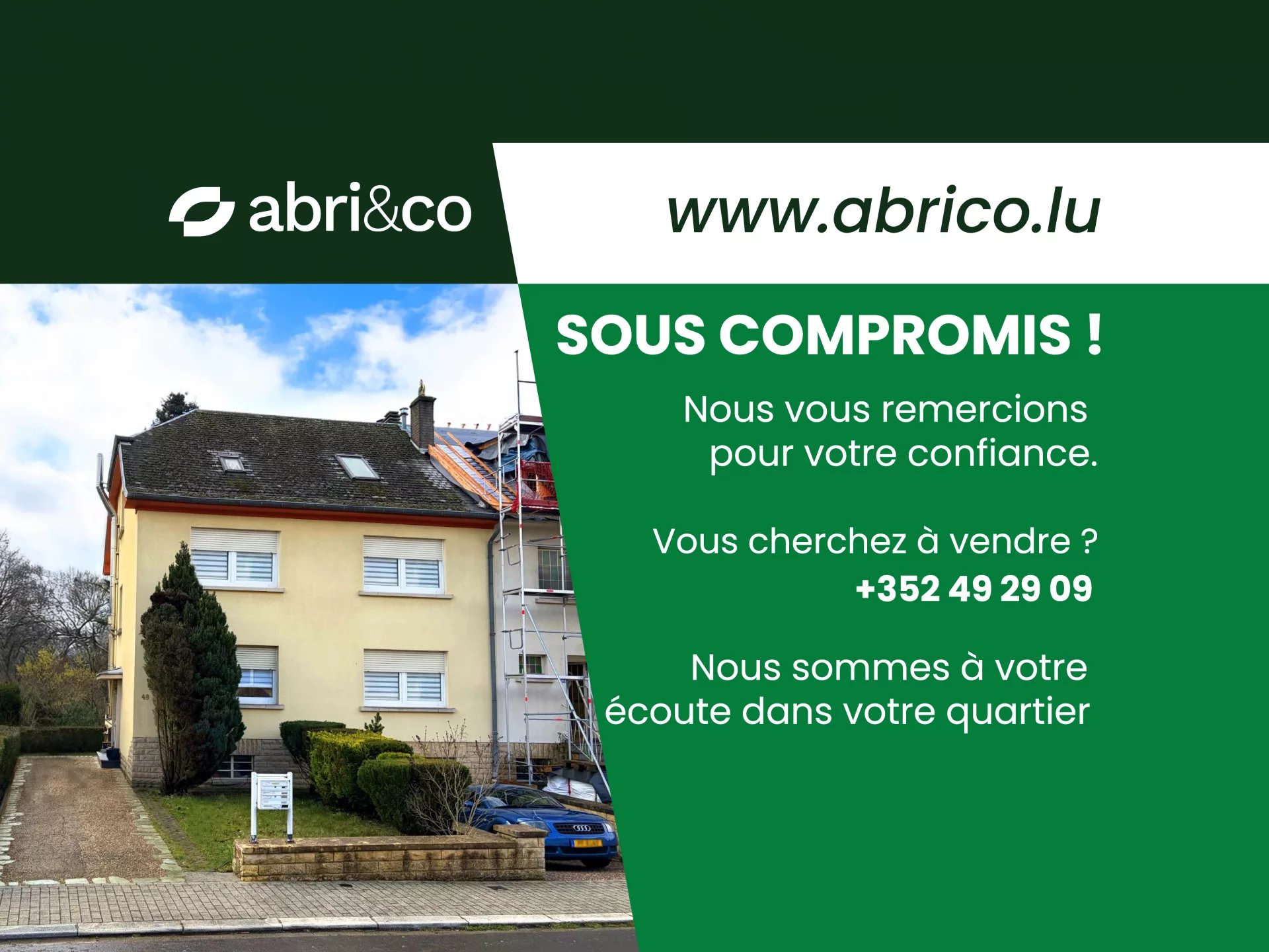 Residential building for sale in Howald Plateau – 2 existing apartments, additional potential, plot of 5.12 ares