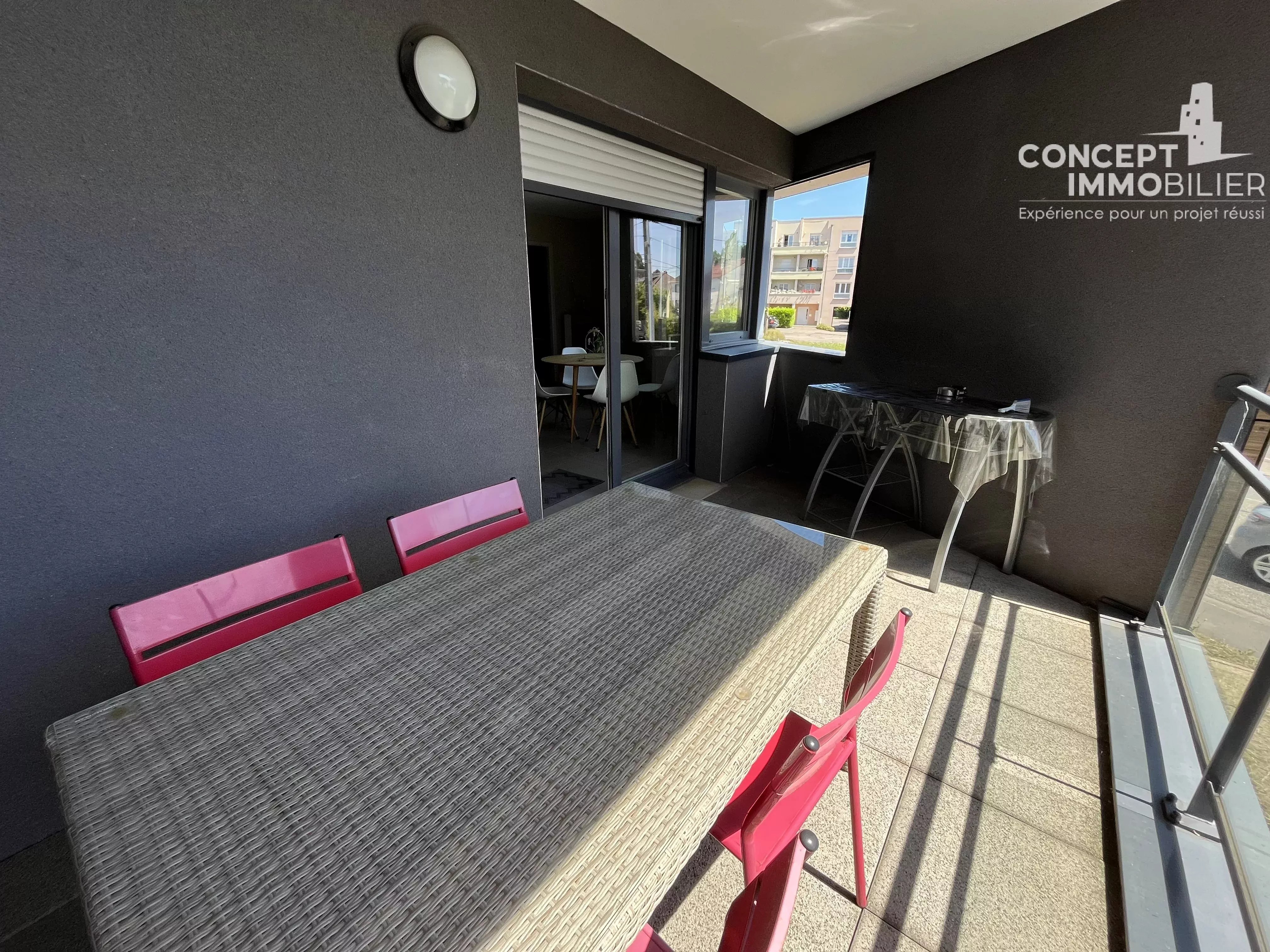Appartement meublé F3 de 60 m² avec terrasse, garage et cave à Terville