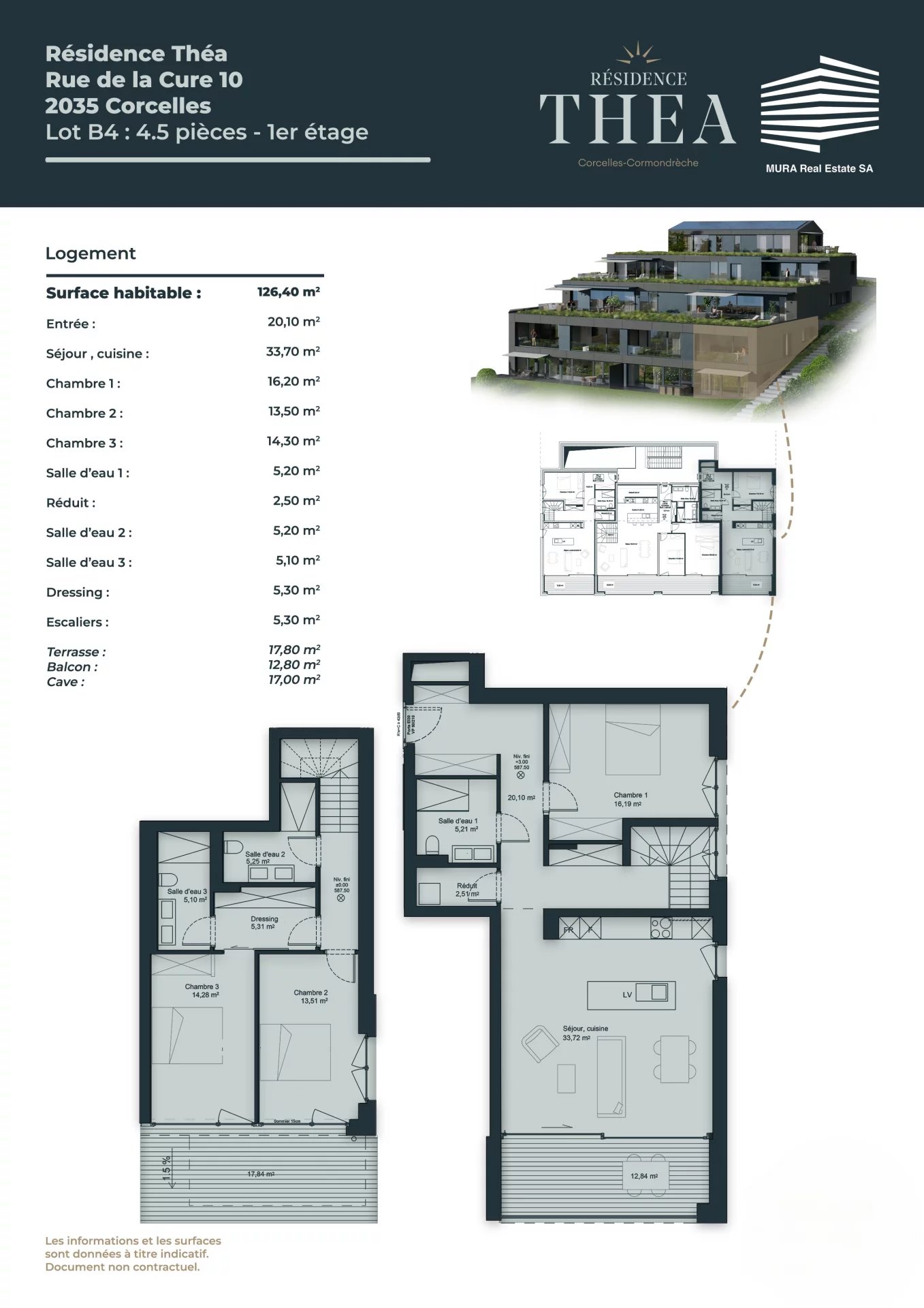 Duplex 4.5 pièces avec vue lac et alpes