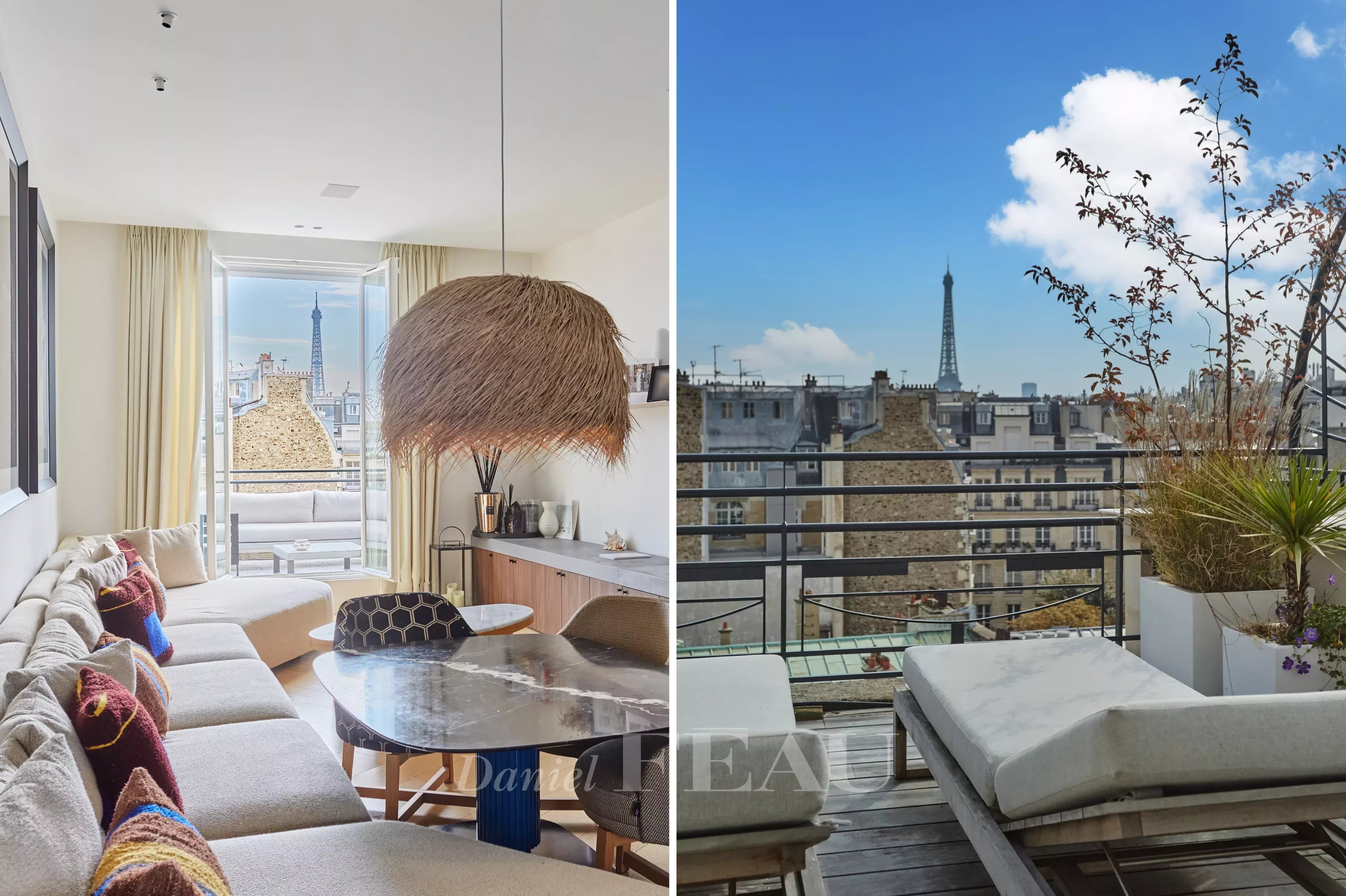 Paris 16th District – A meticulously renovated apartment with terraces