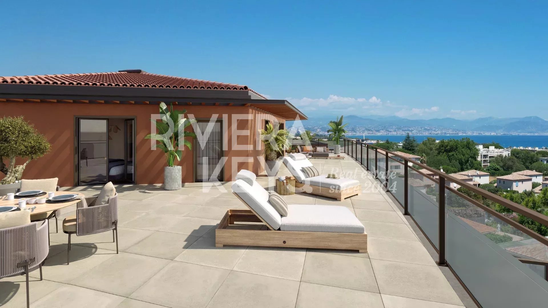 ANTIBES: Neubauwohnungen in einer Anlage mit Pool und Meerblick