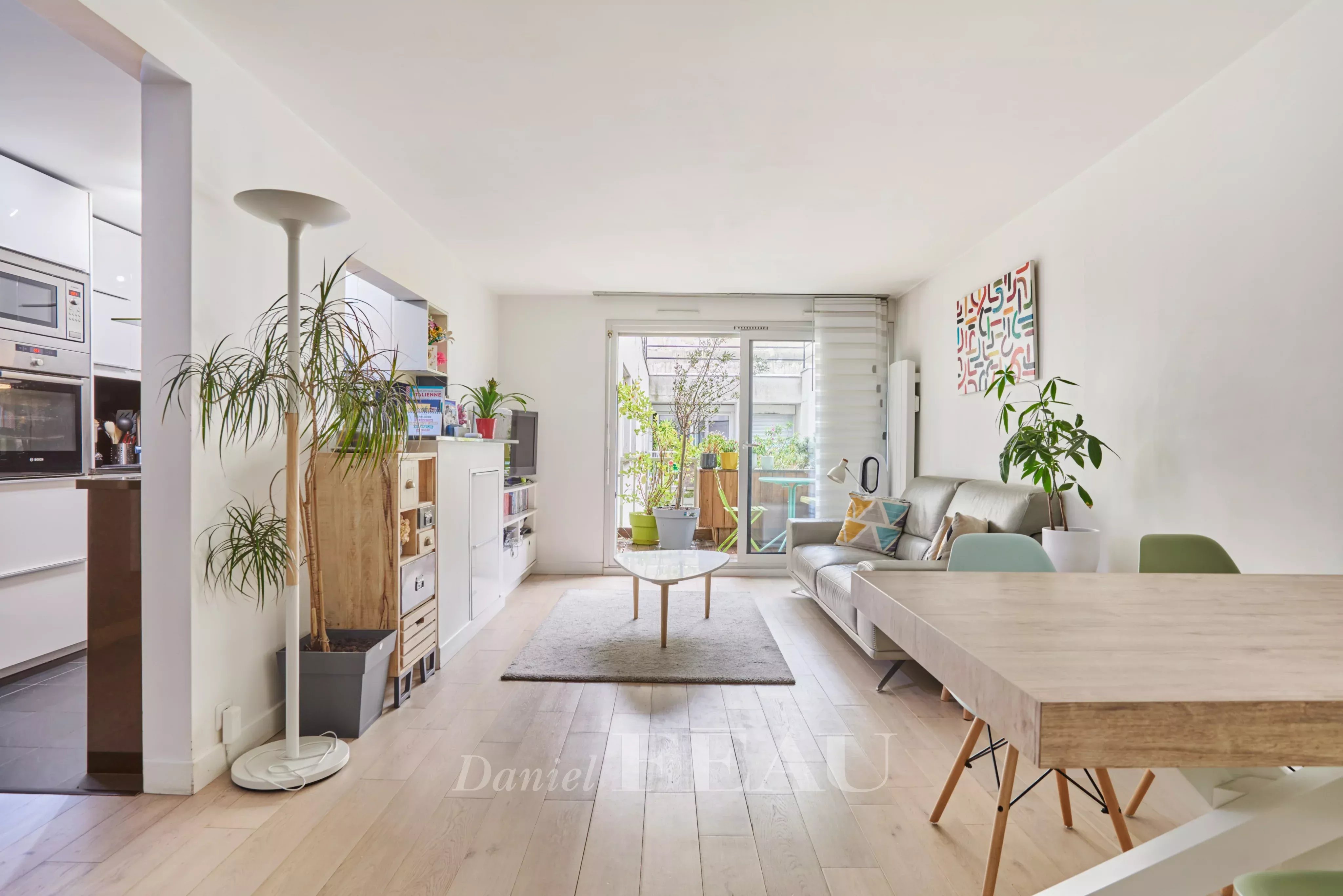 Living room and dining room