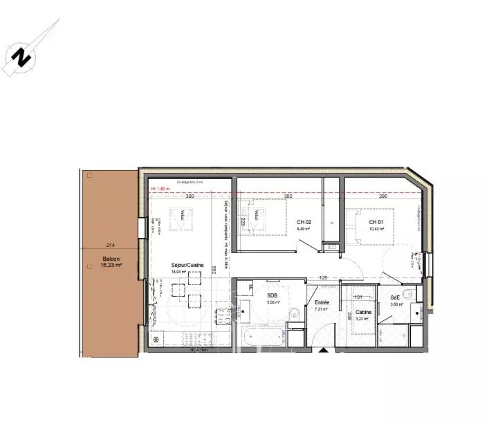 Photo of New Apartment - Montriond École T3+ | 57 sq m | 2nd Floor with Balcony, Parking, and Cellar