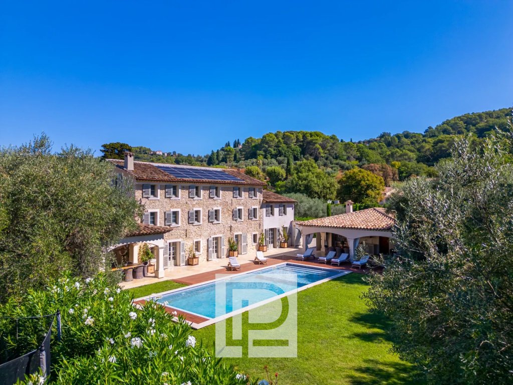 Villa for sale in Mougins — Historic 7-Bed Stone Villa for Sale in Mougins with Heated Pool