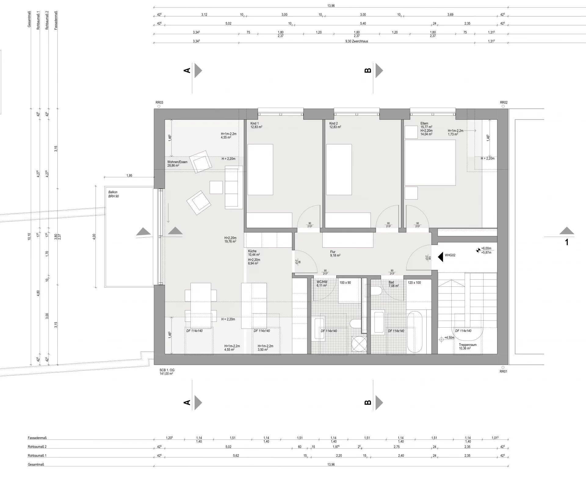 3 bedroom attic apartment with balcony