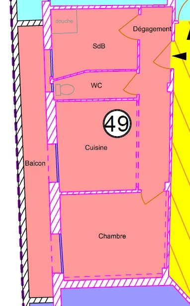 NICE ST BARTHELEMY - STUDIO 28 M² - VENDU LOUÉ