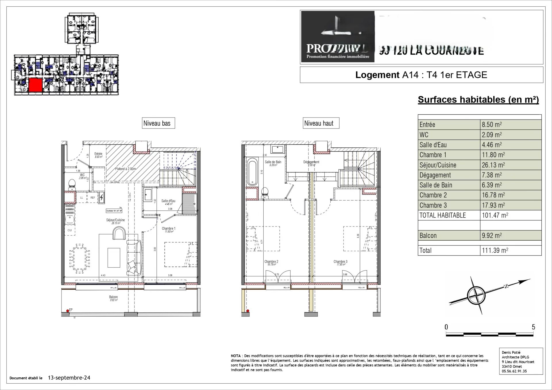 DUPLEX T4 107m² avec balcon - CENTRE VILLE