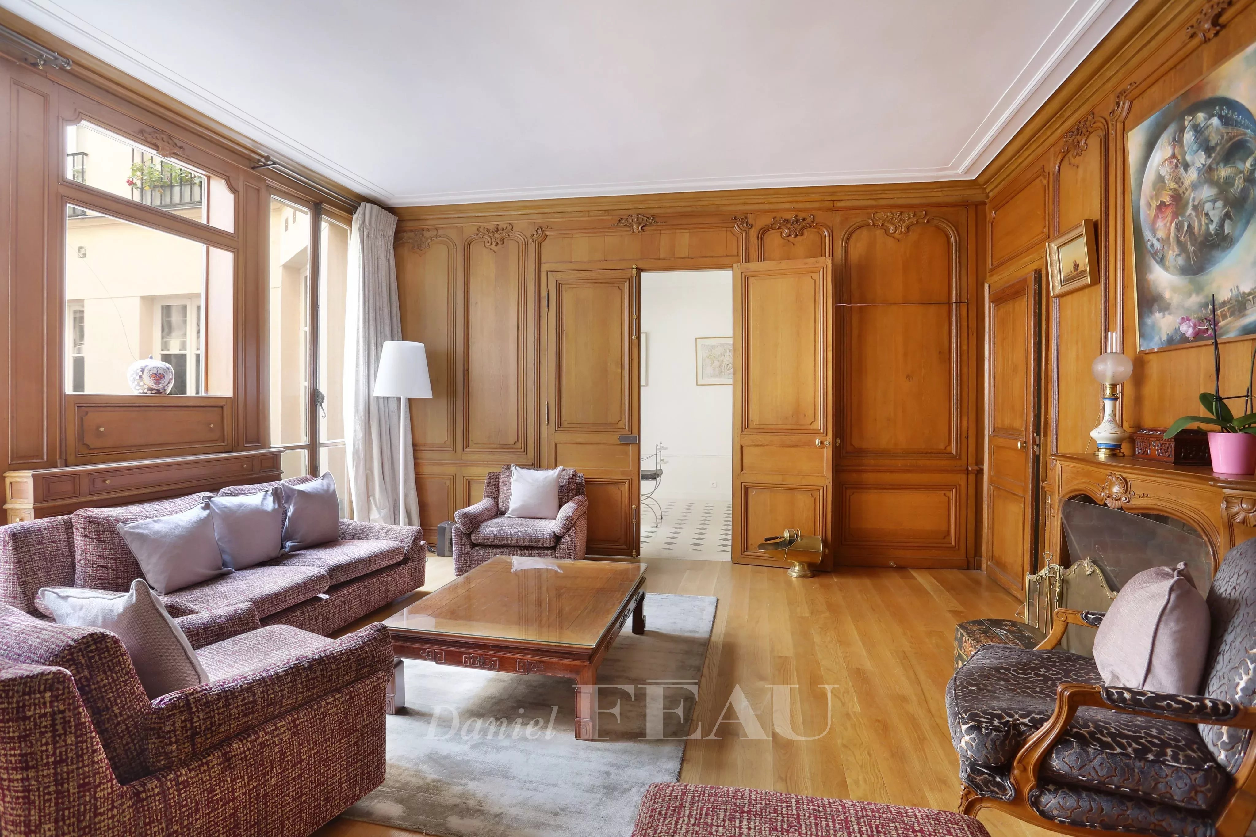Living-room, wood floors