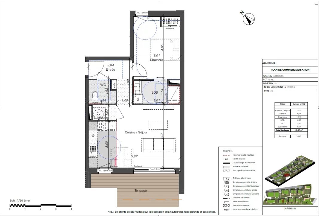 Appartement T2 de 47.67 m²  à Collonges-sous-Salève avec terrasse