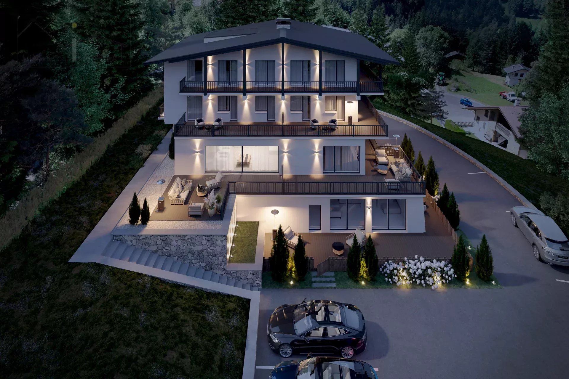 Four-bedroom duplex apartment