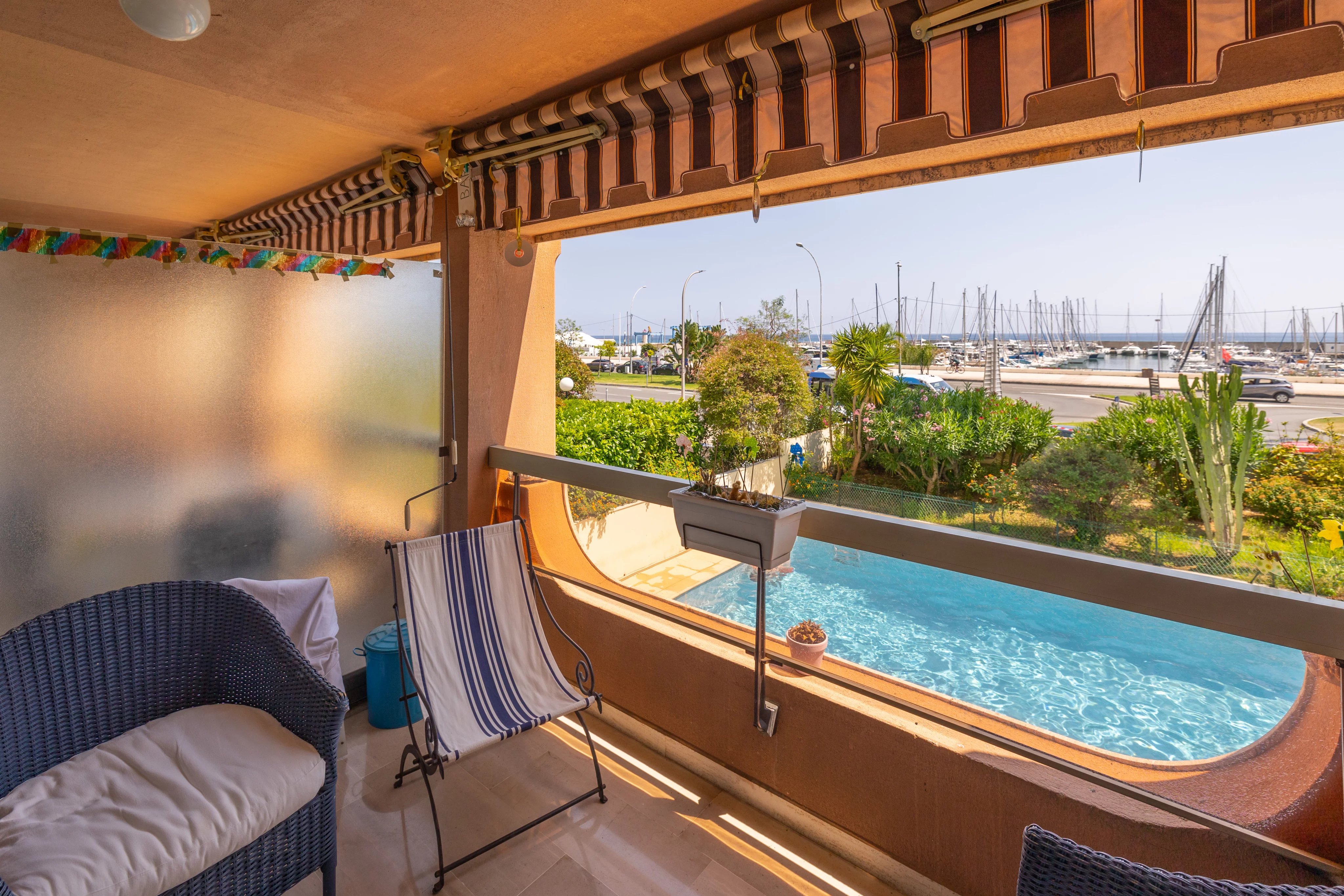 Menton Garavan in a seaside building, quiet near the train station