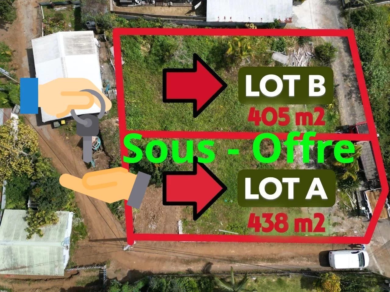 🌿 Annonce – Lot A : 438 m² constructibles au Tampon (Pont d’Yves)