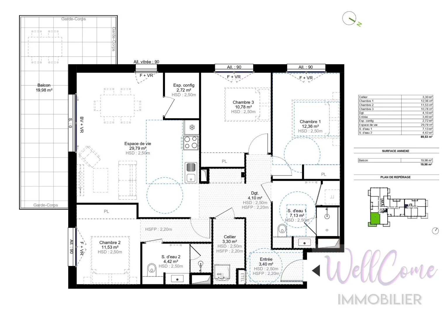 Appartement neuf T4 de 82m² + 2 Box - Challes-les-Eaux