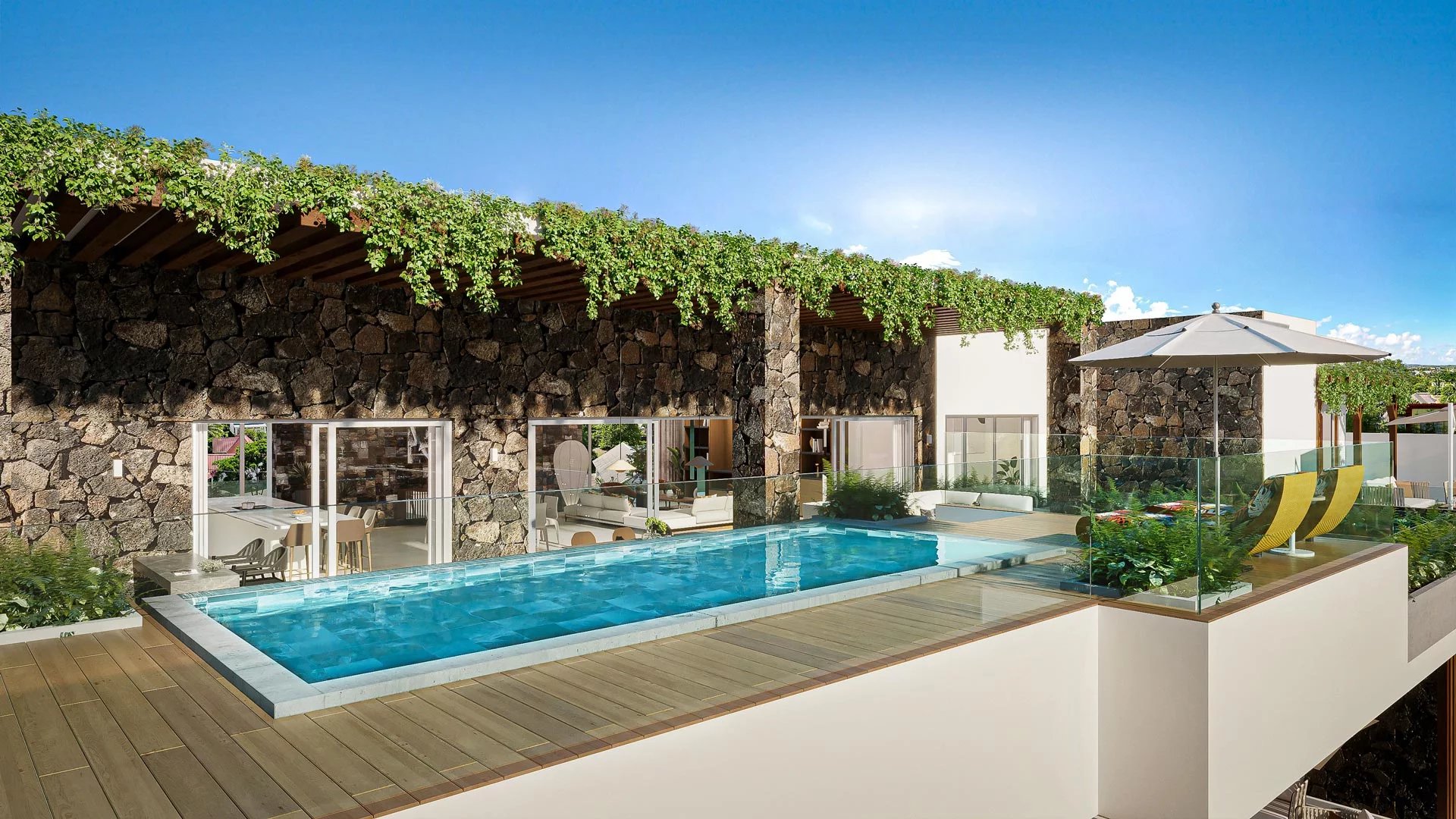 Sky villa avec vue mer à Pereybere