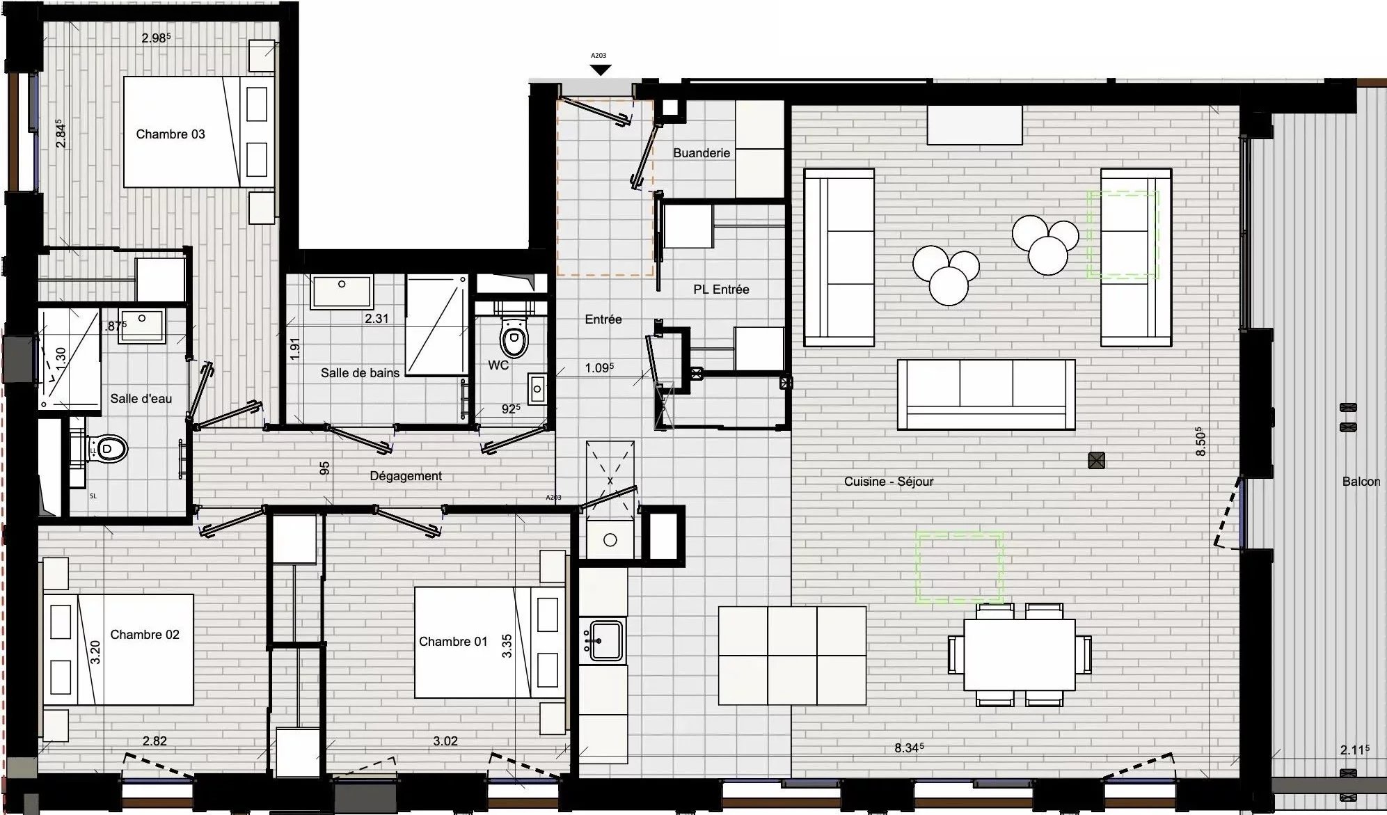 Superbe appartement neuf 4 pièces avec balcon à Morillon