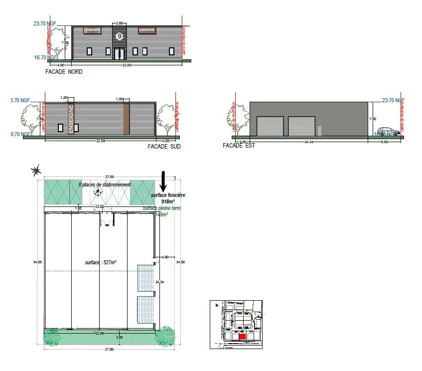  Batiment professionnel 527 m2