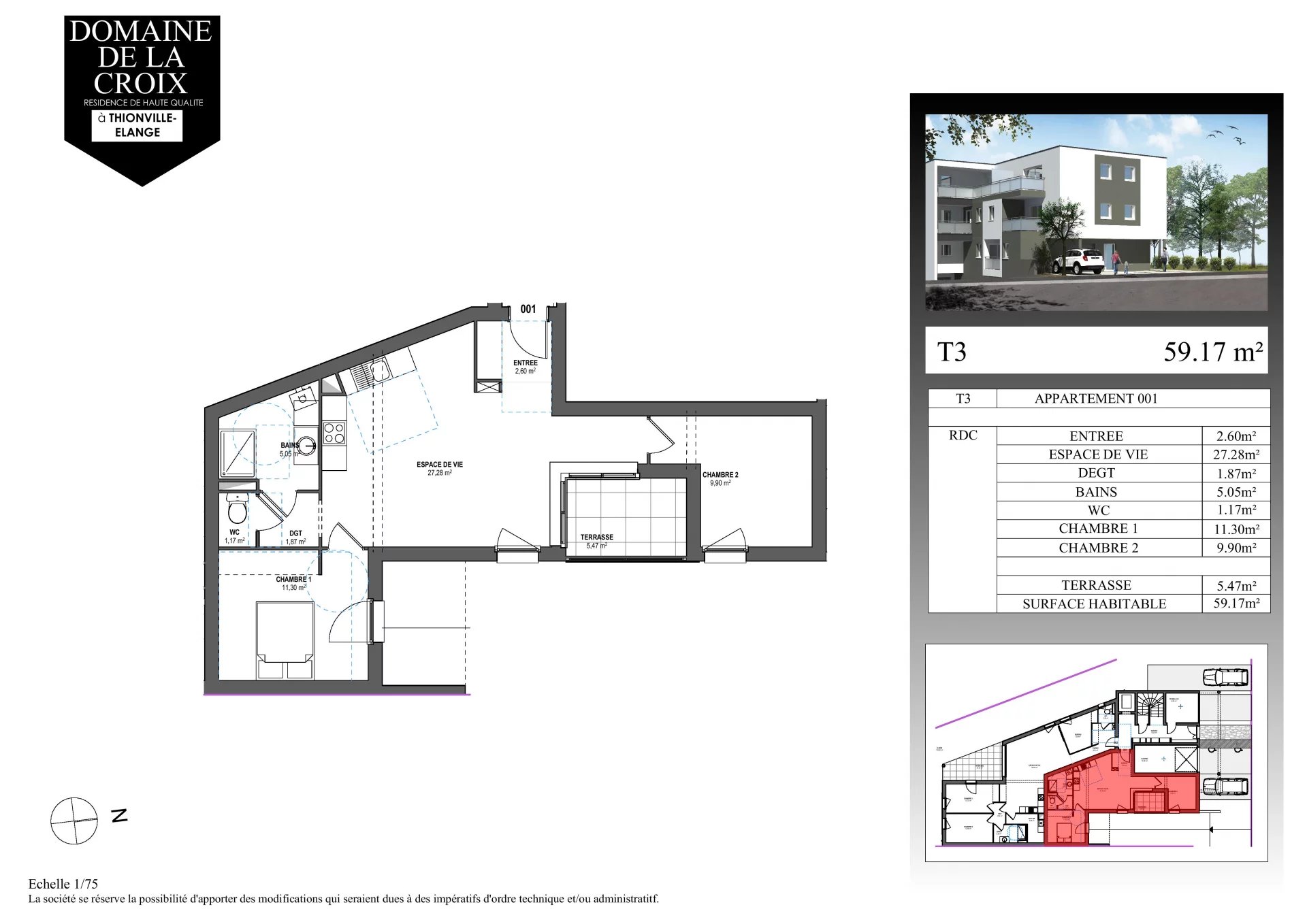 Apaprtement dans résidence neuve - lot 001