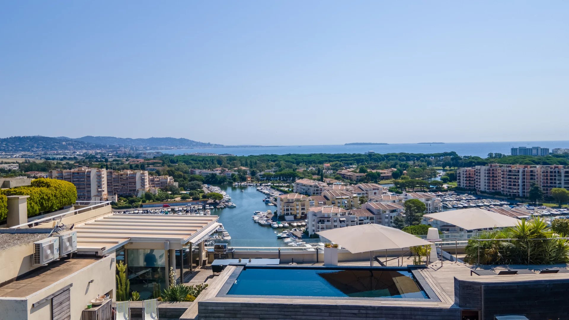 Penthouse, vue panoramique baie de Cannes