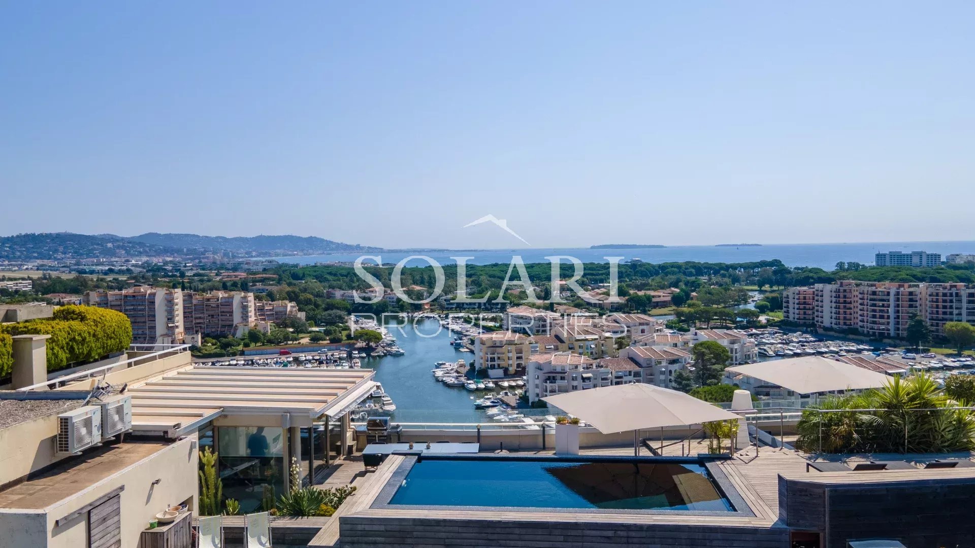 Penthouse, vue panoramique baie de Cannes