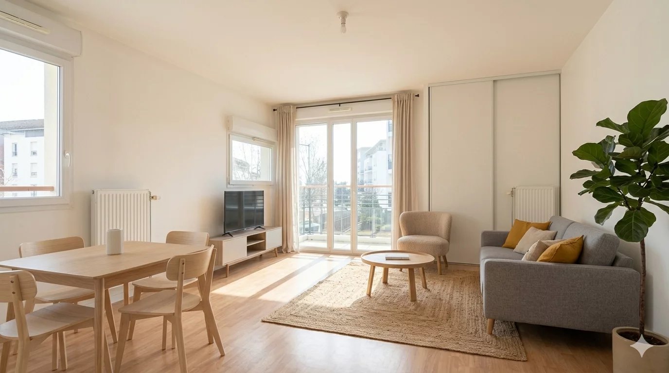 Appartement 3 pièces avec parking et balcon