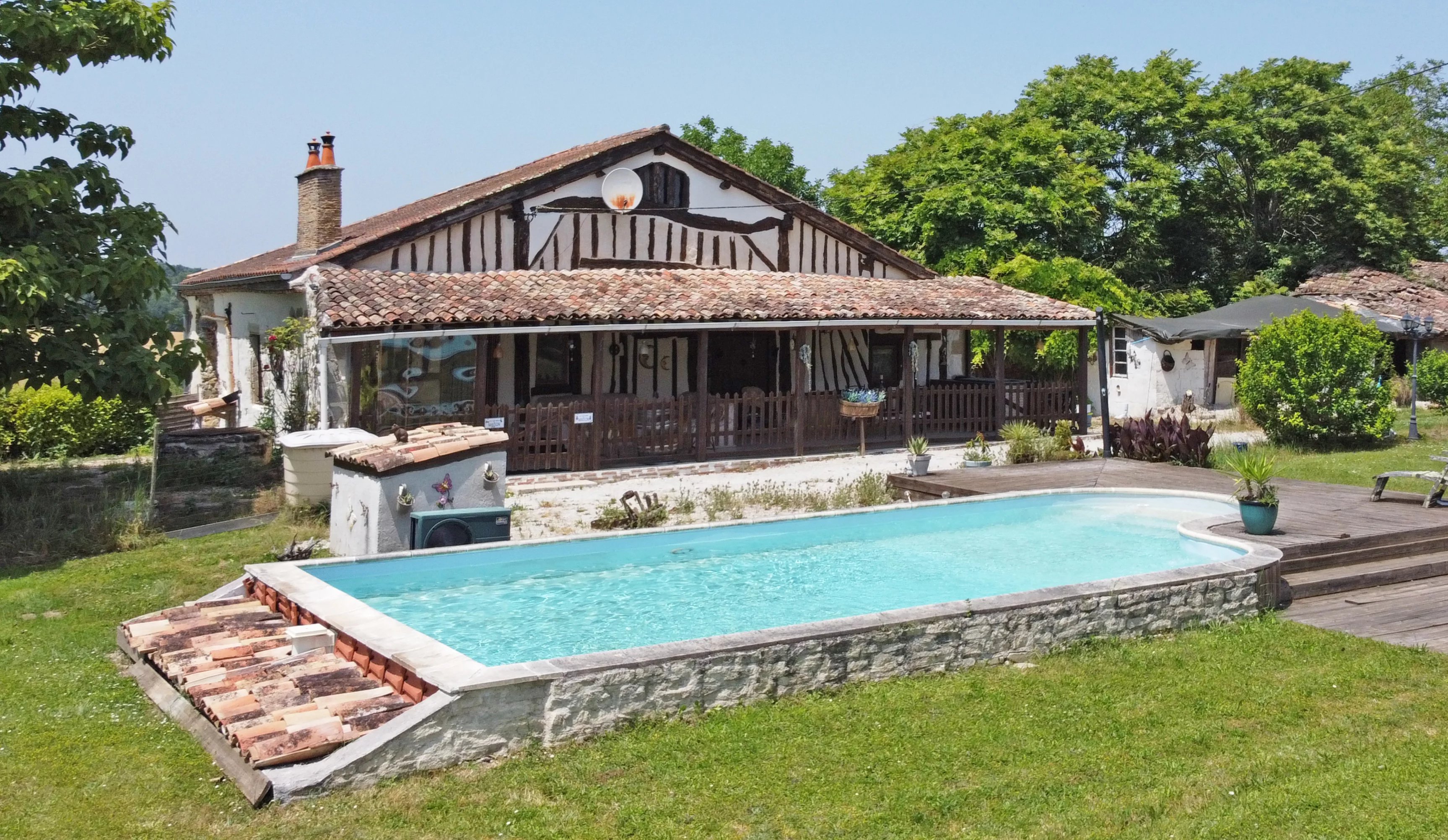 Character stone property with pool and fabulous views