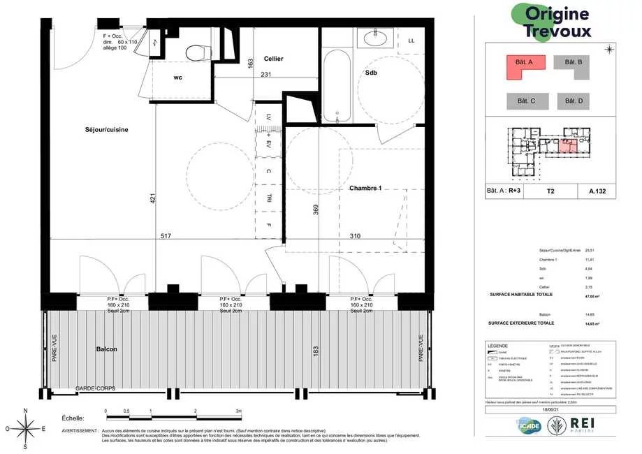 Appartement T2 46 m² - À partir de 208 000 € TTC