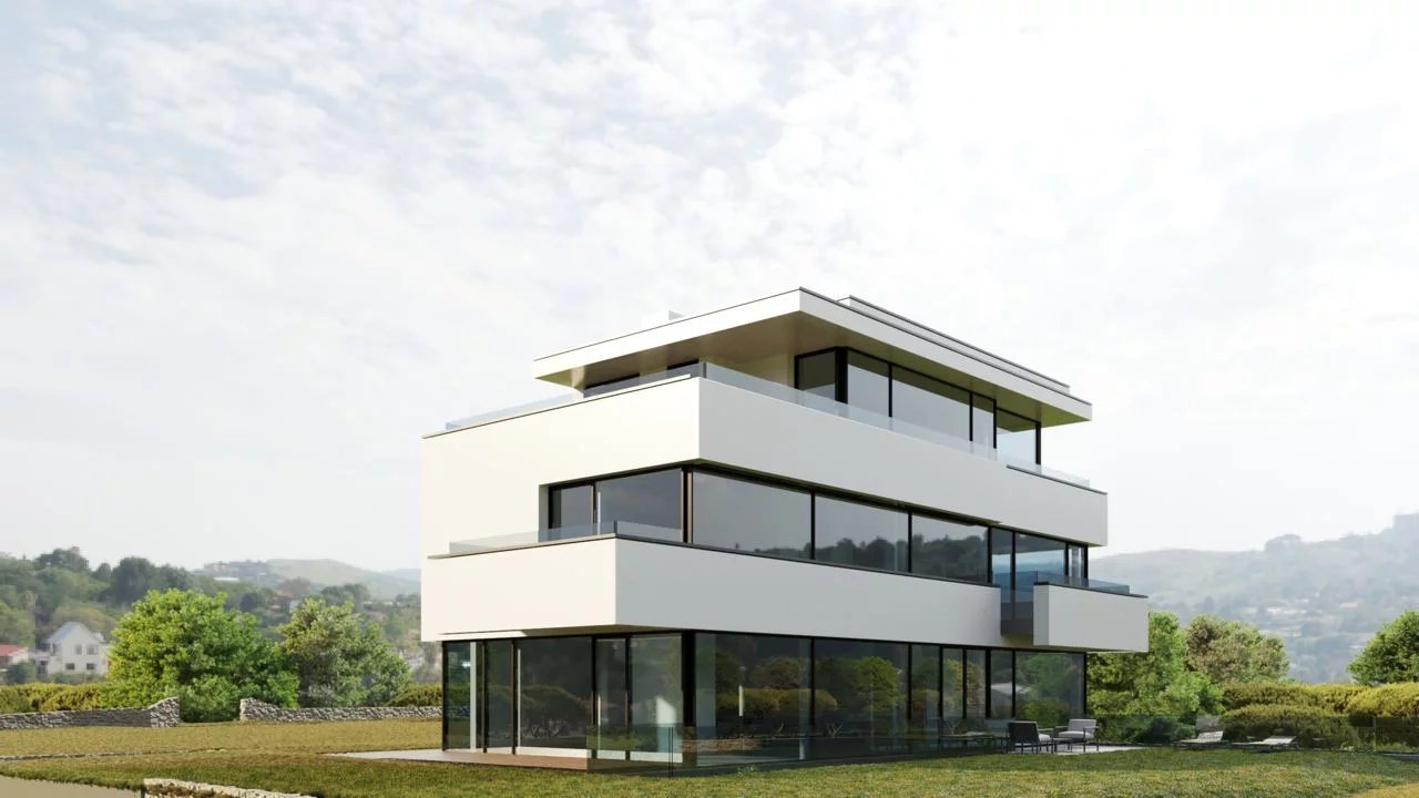 Propriété contemporaine ultra-luxueuse en cours de construction