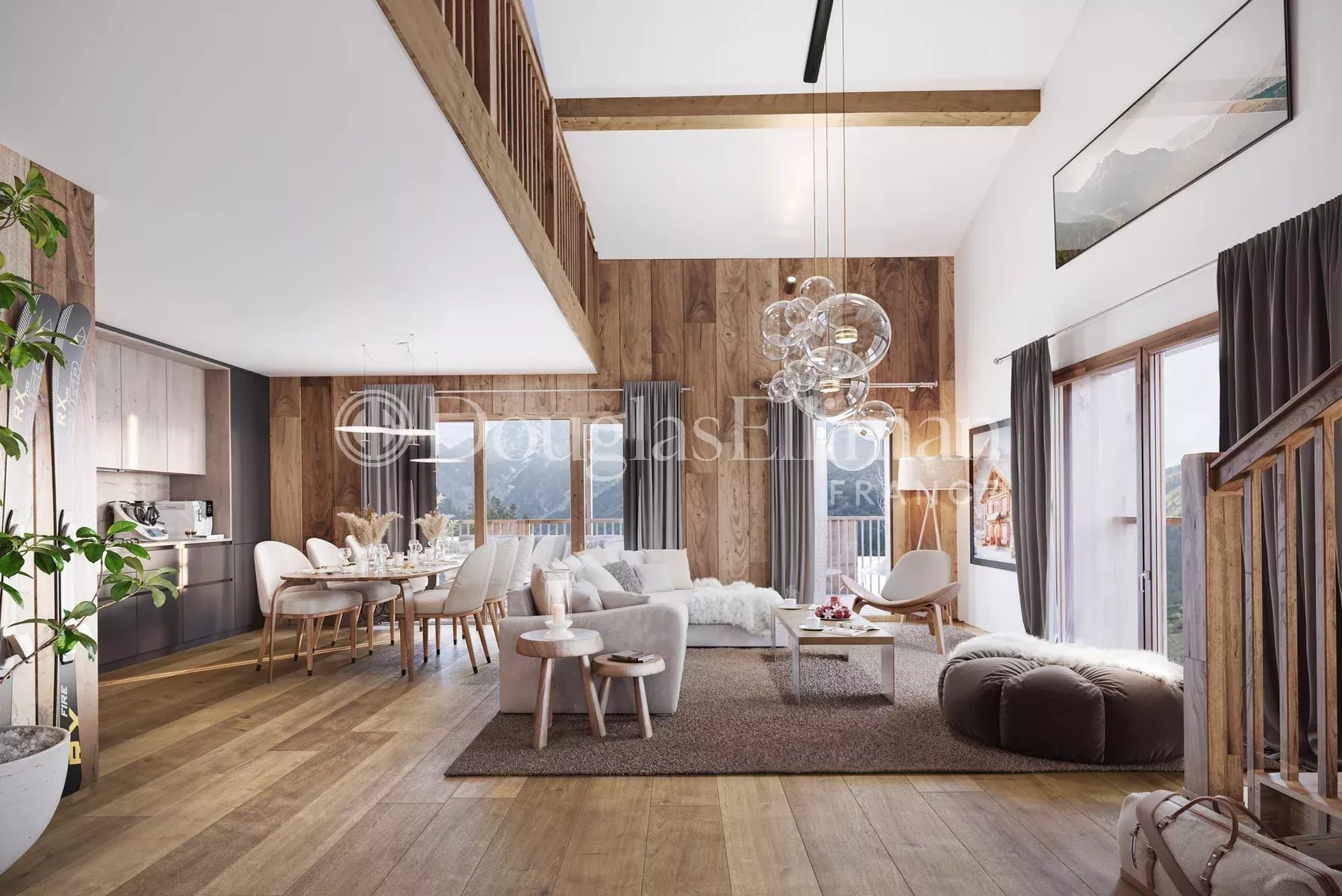 LES HOUCHES — Nouvel appartement en duplex de 4 chambres, en attique, aux Houches - Image nᵒ3