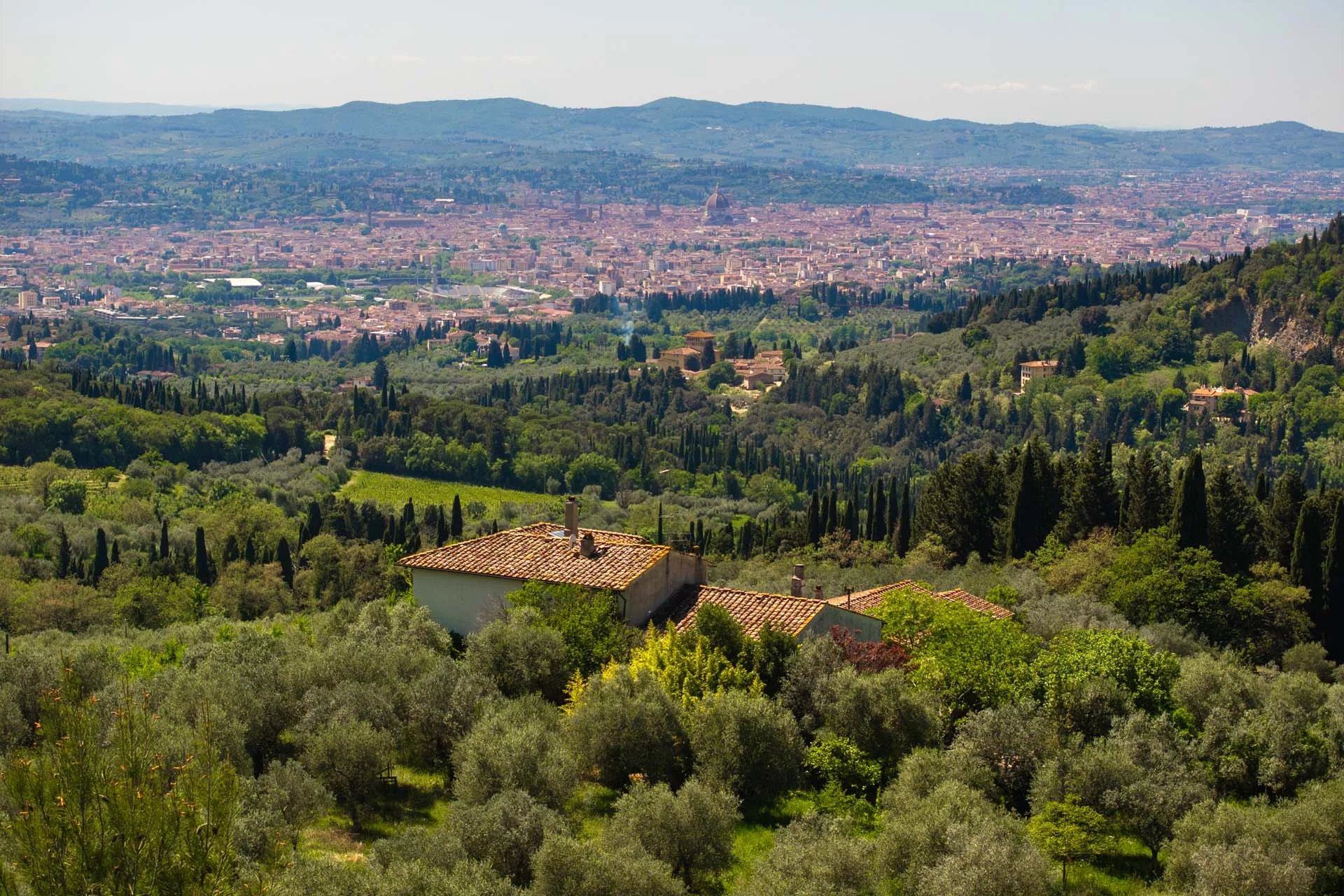 FARMHOUSE TO BE RESTORED WITH VIEWS OF FLORENCE FOR SALE IN FIESOLE
