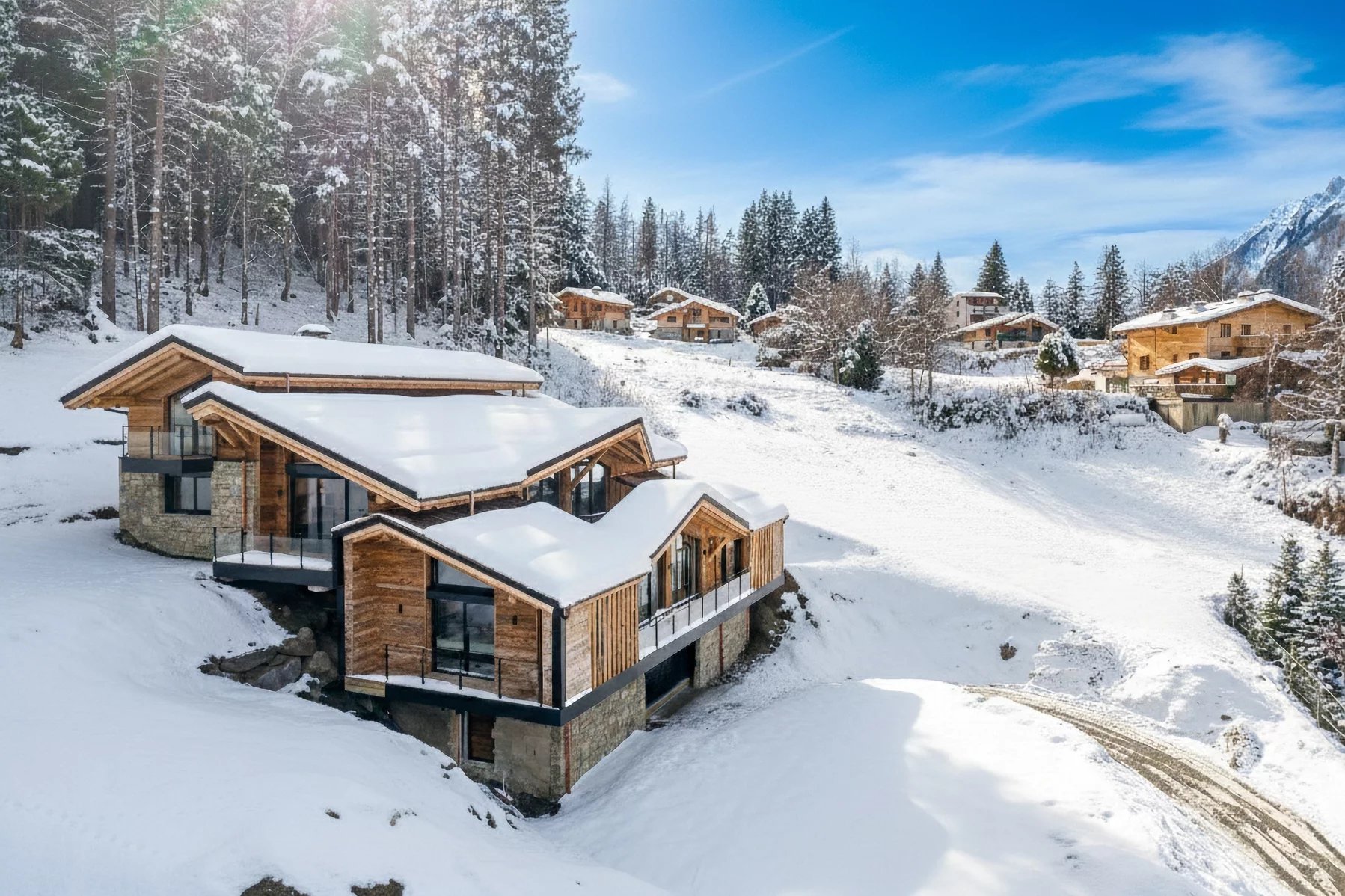 Photo of CHAMONIX – A recently completed, luxury 5-bedroom chalet with pool in le Lavancher