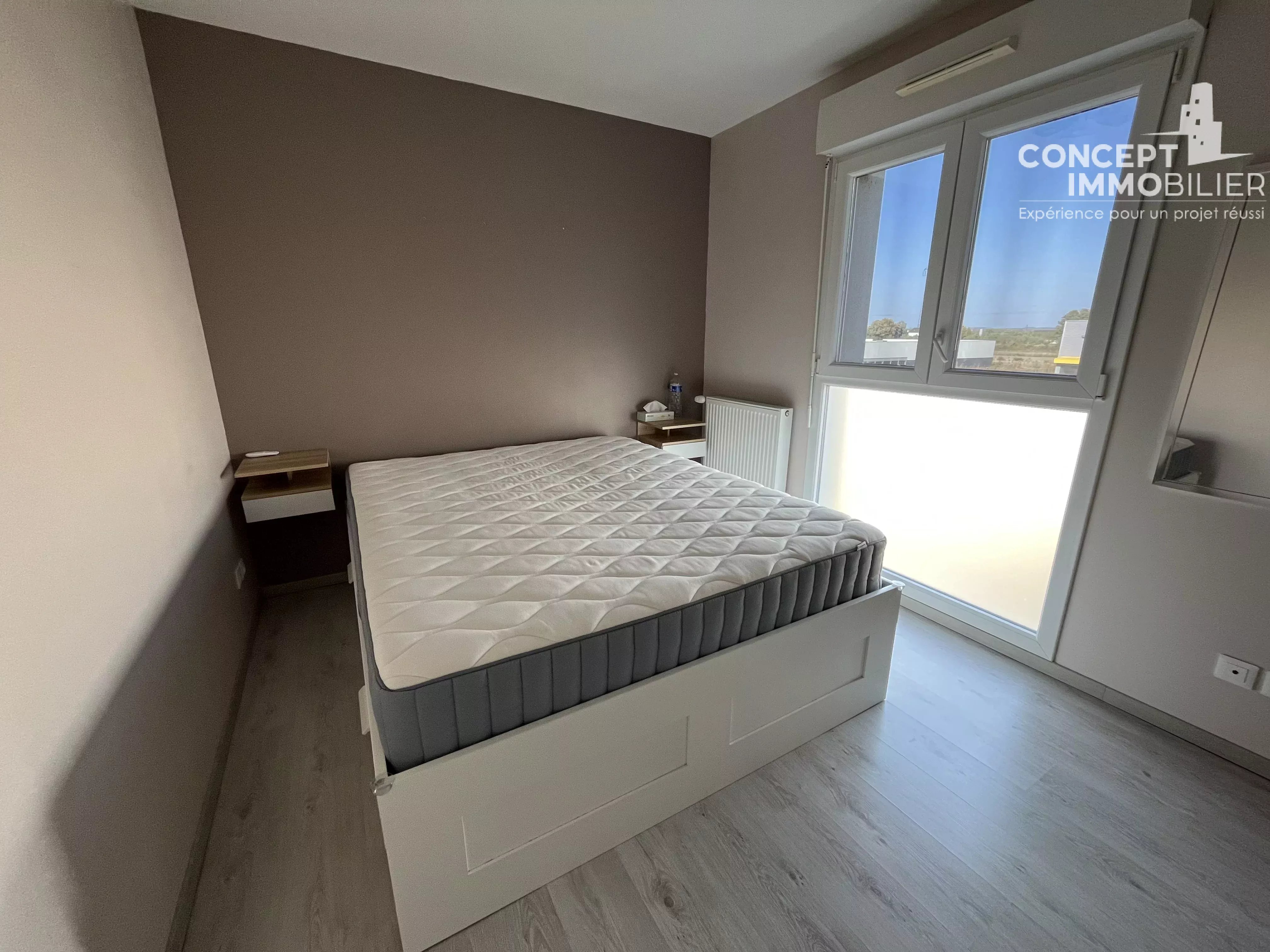 À louer – Appartement F3 meublé avec balcon et 2 places de parking – Marange-Silvange