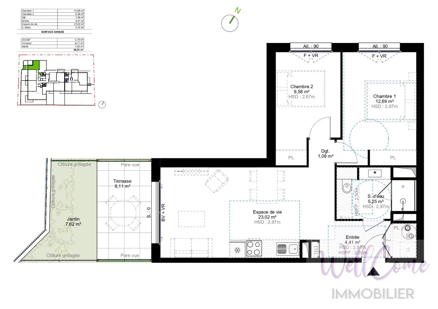 Appartement neuf T3 en RDJ + 1 Box et 1 Cellier - Challes-les-Eaux