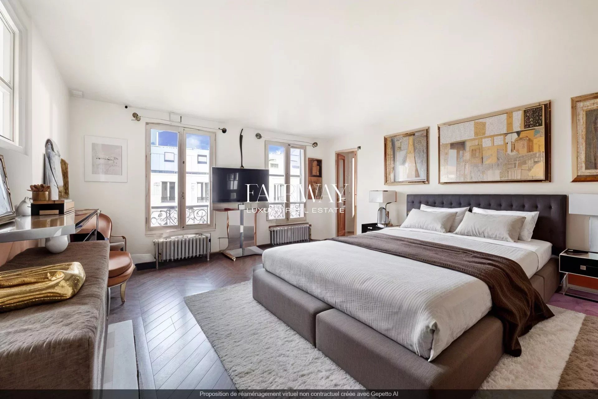 Appartement haussmannien de prestige de 124 m² avec 2 chambres de service en option – Paris 8e Montaigne