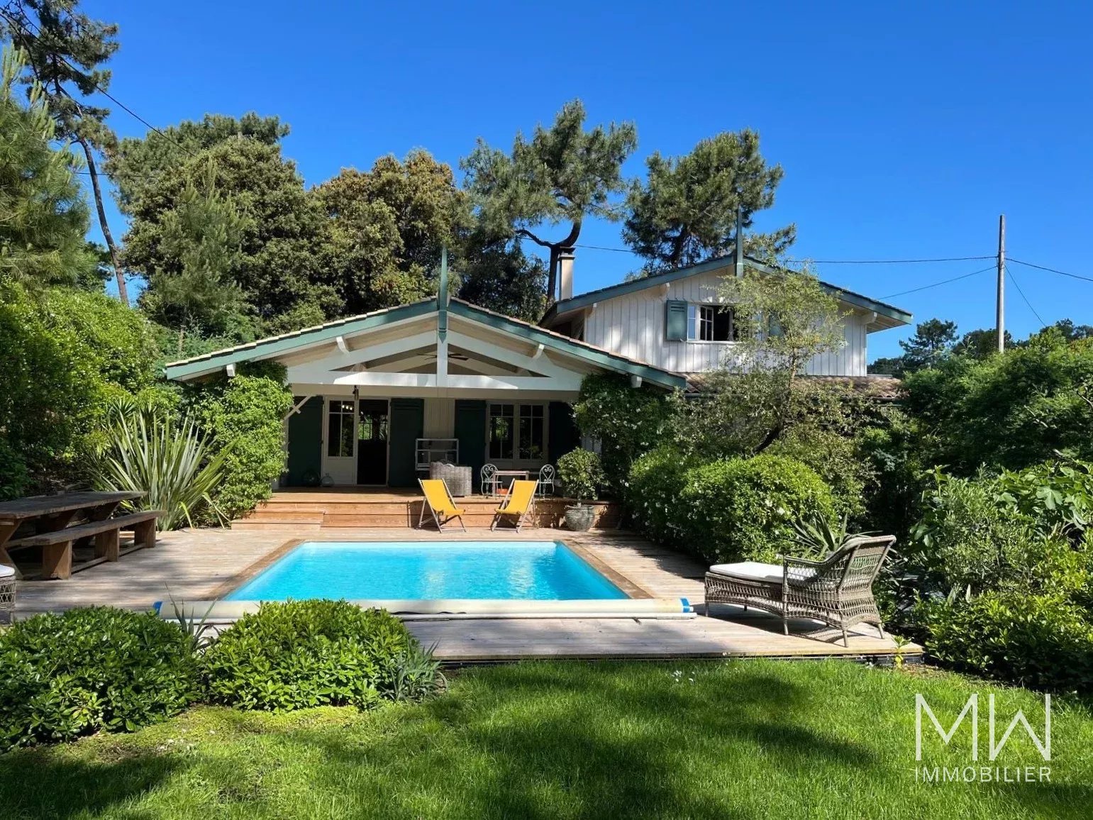 VILLA BOIS AVEC PISCINE - LE CANON - 12 COUCHAGES