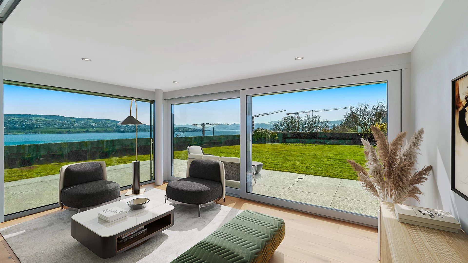 Modern garden apartment with a panoramic view