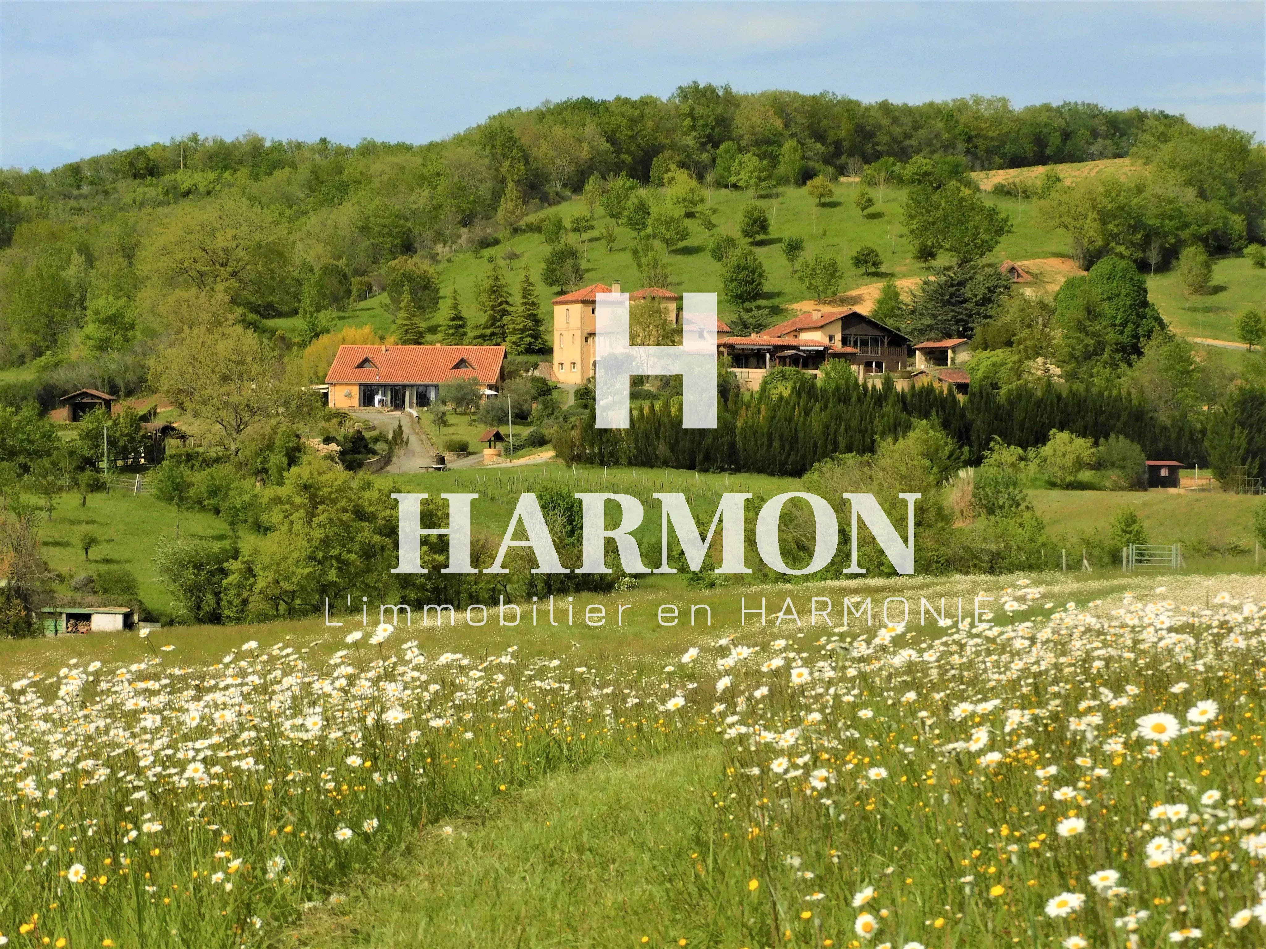 Harmon à vendre : Exceptional estate 33.9 hectares facing the Pyrenees in Lamazère