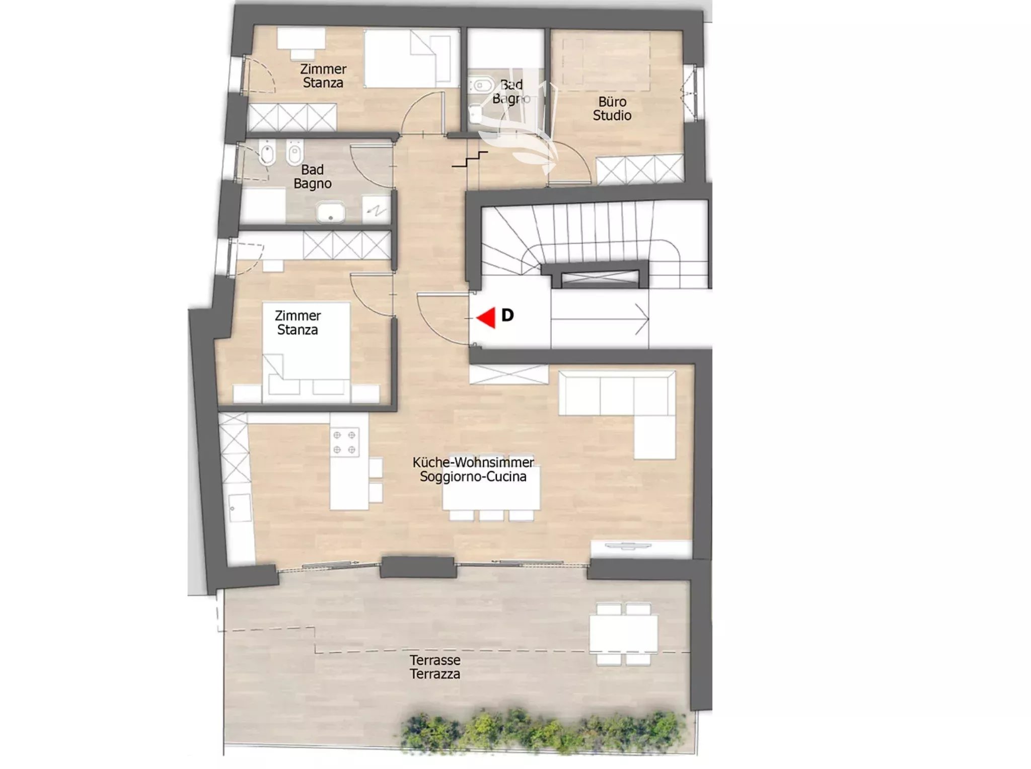 Montan-Glen: 4-Zimmer-Wohnung mit Panoramablick in ruhiger Sonnenlage