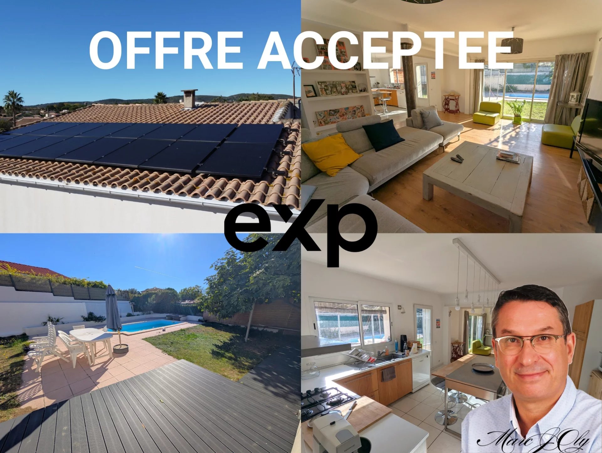 Villa de plain-pied avec piscine et panneaux solaires – Poussan (34)