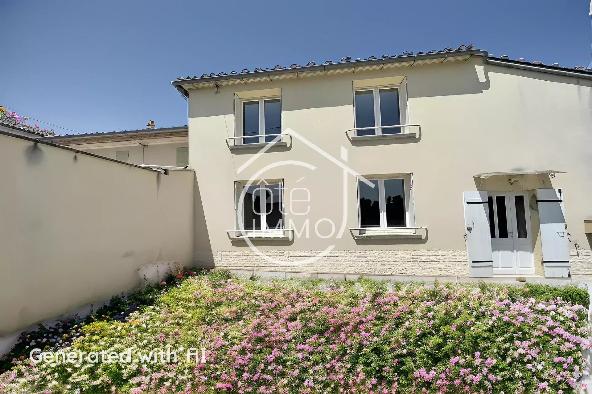 Castillon La Bataille : Maison mitoyenne, 3 chambres avec jardin