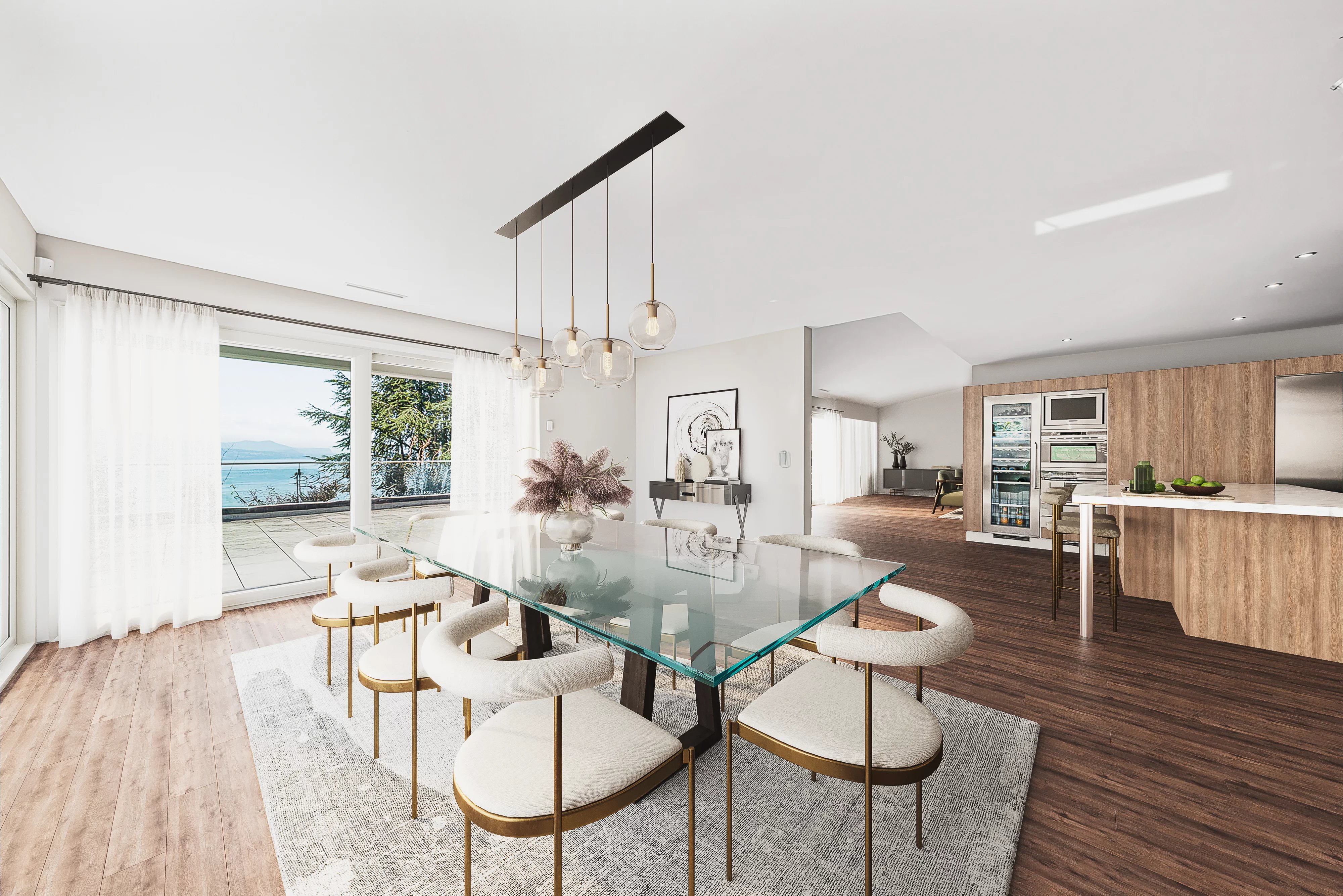 Duplex en attique avec vue dégagée sur le lac Léman