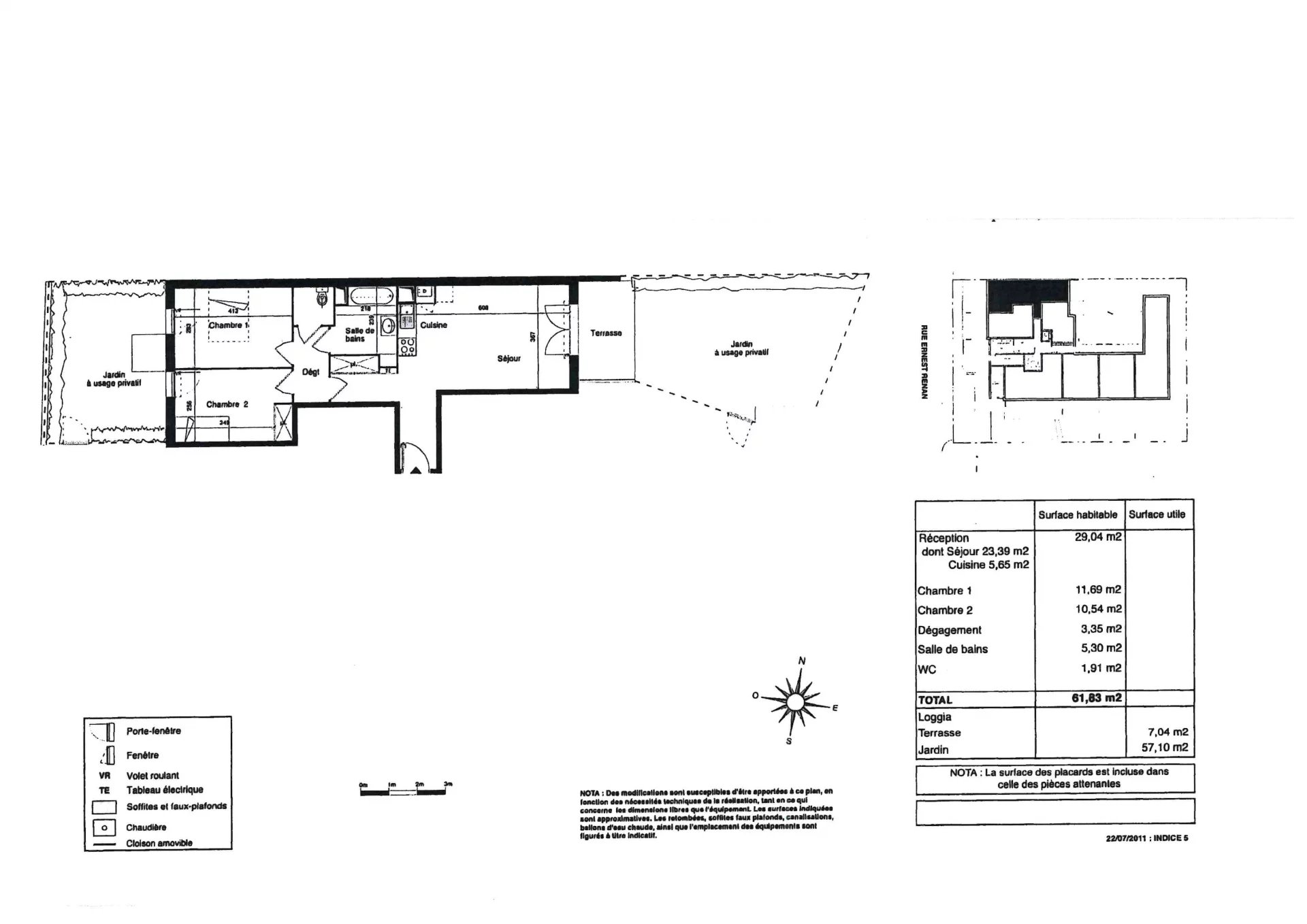 Appartement T3 - 61 m² - TOULOUSE 3 COCUS