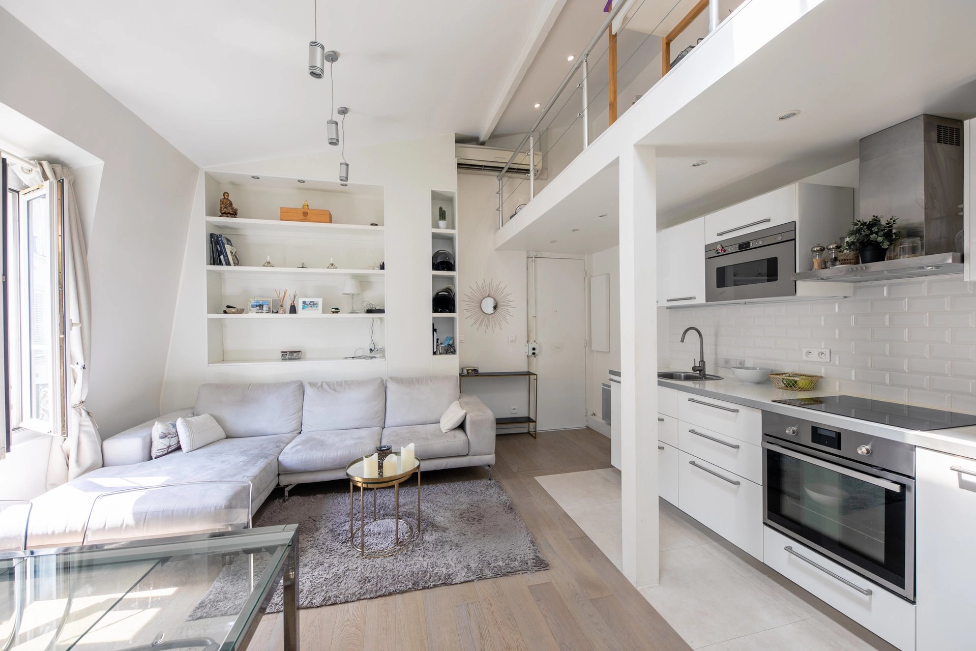 Salon Parquet Acier inoxydable