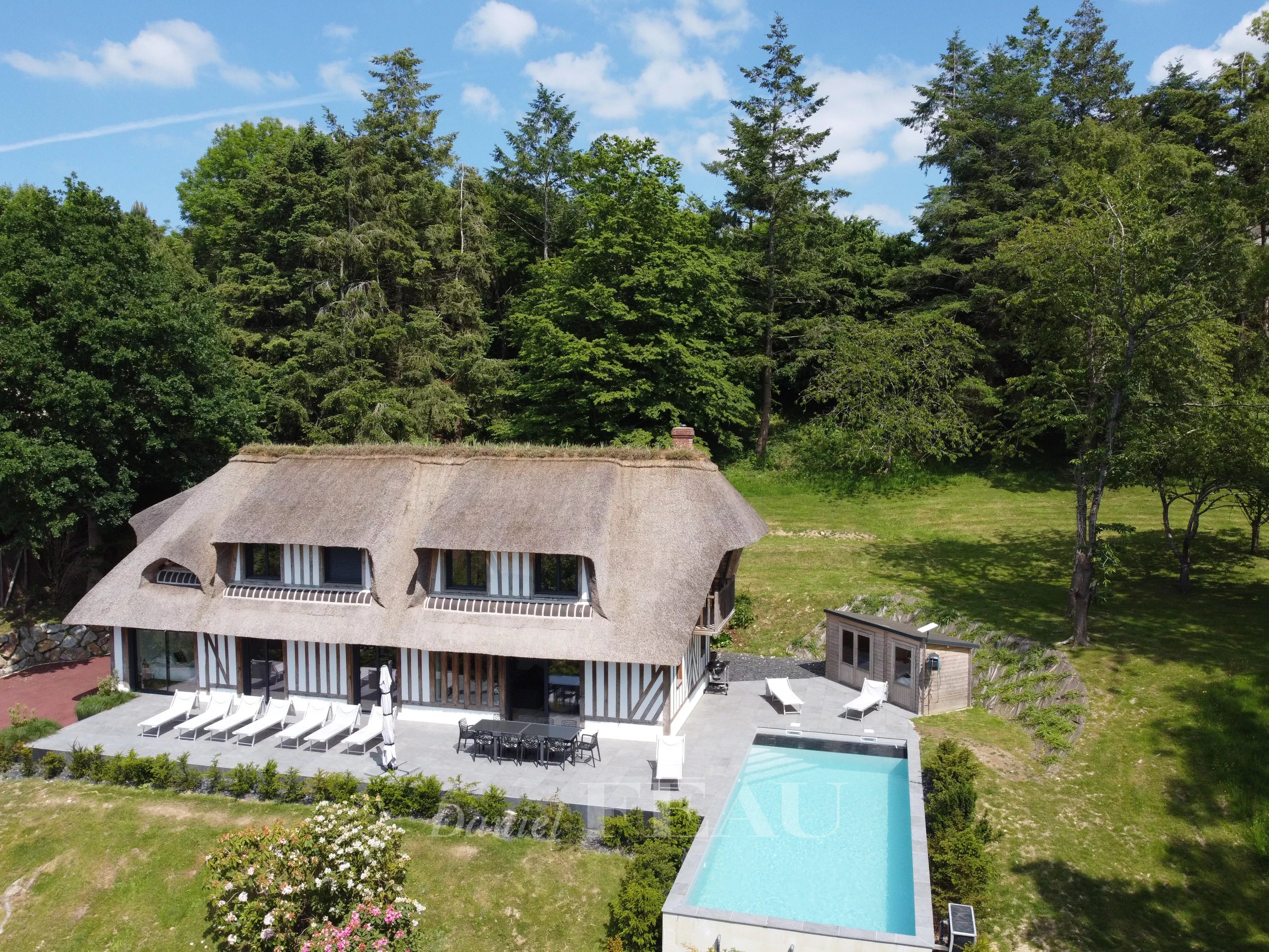 Aux portes de Deauville - Chaumiére  - Piscine