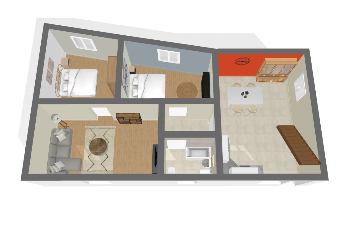 Appartement de 90,74 m² avec jardin 80 m²