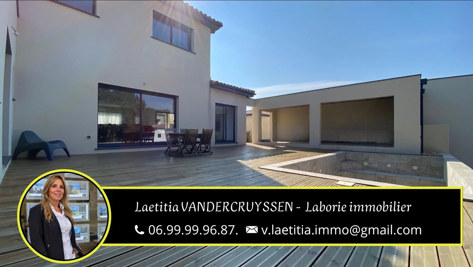 A vendre villa contemporaine 4 faces T5 de 147 m2 avec pisci