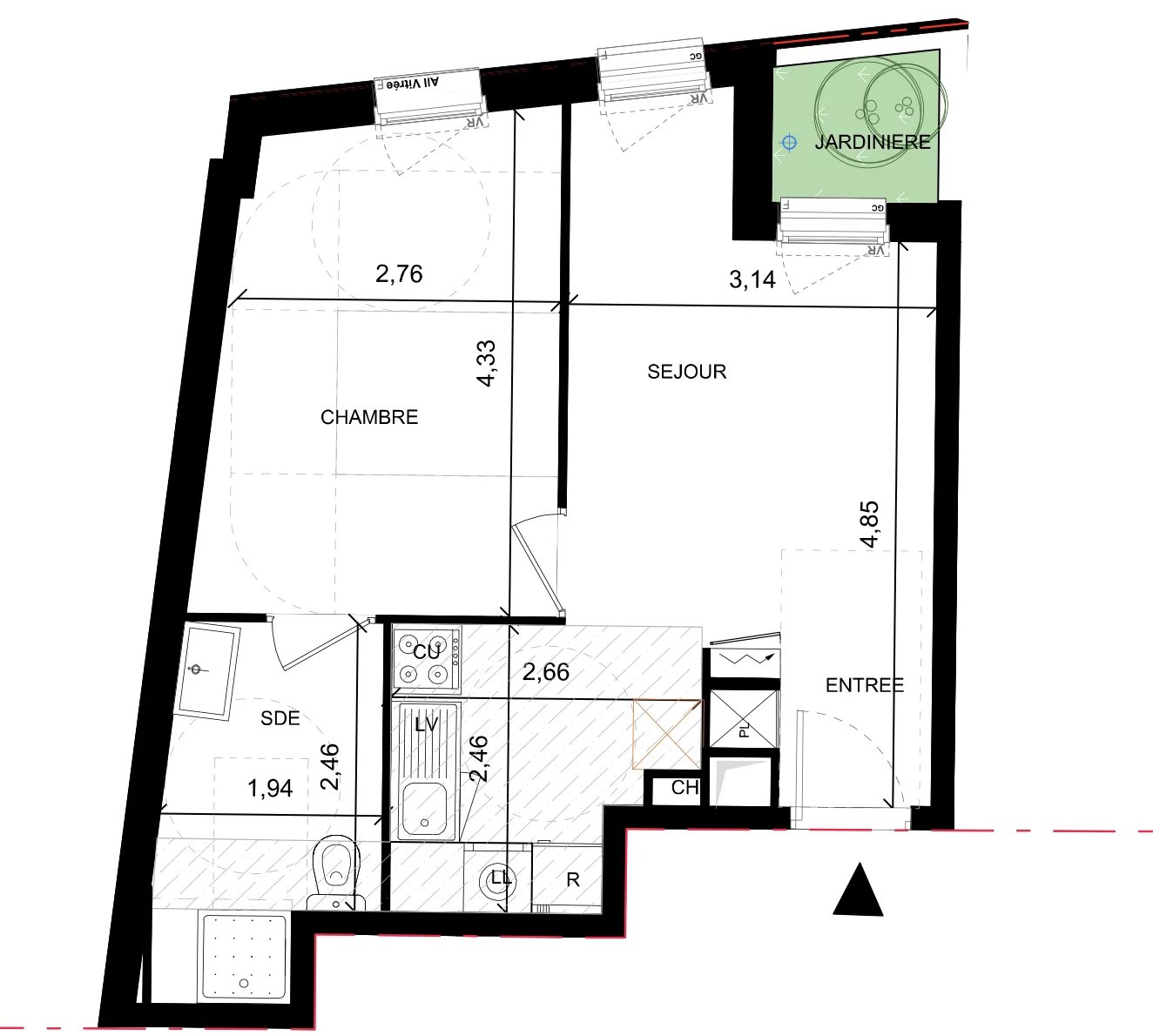 Cur de ville Appartement 2 pièces au sein d'une résidence récente. - Photo 4