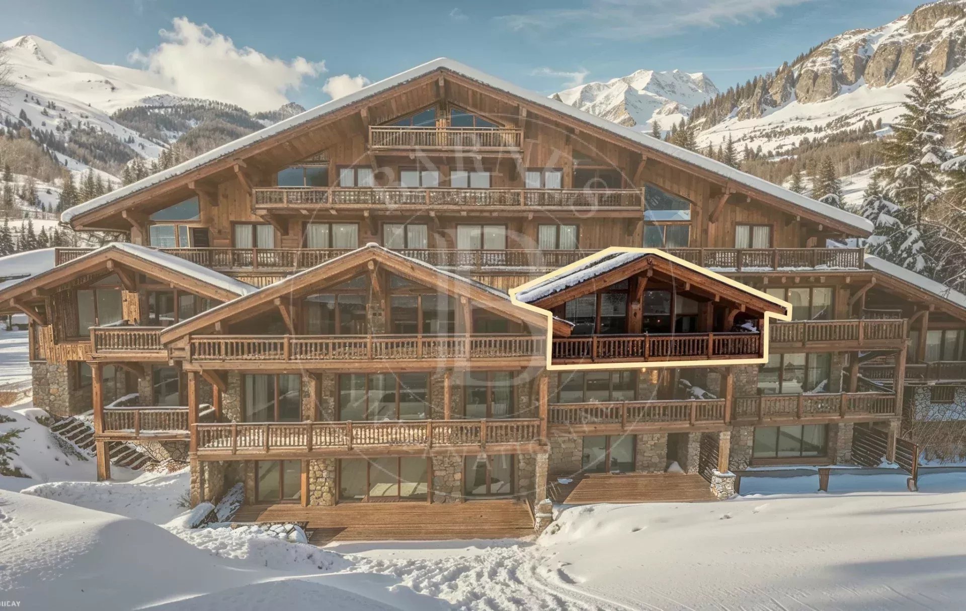 Meribel La Tarentaise 203 —Ski-in/Ski-out Dual Aspect with Panoramic Views and Penthouse-Style Living Room