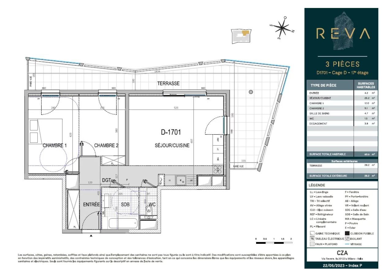 NICE OUEST – JOIA MÉRIDIA  446 000 € – Stationnement inclus Frais de notaire offerts*, dernier étage