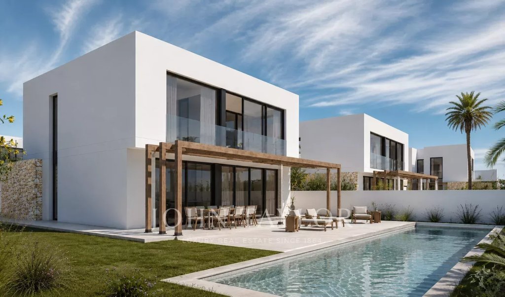 Seasonal Rental for sale in Sant Josep de sa Talaia — URBAN PLOT WITH APPROVED BUILDING PERMIT FOR A 4-VILLA DEVELOPMENT IN SANT JORDI – IBIZA
